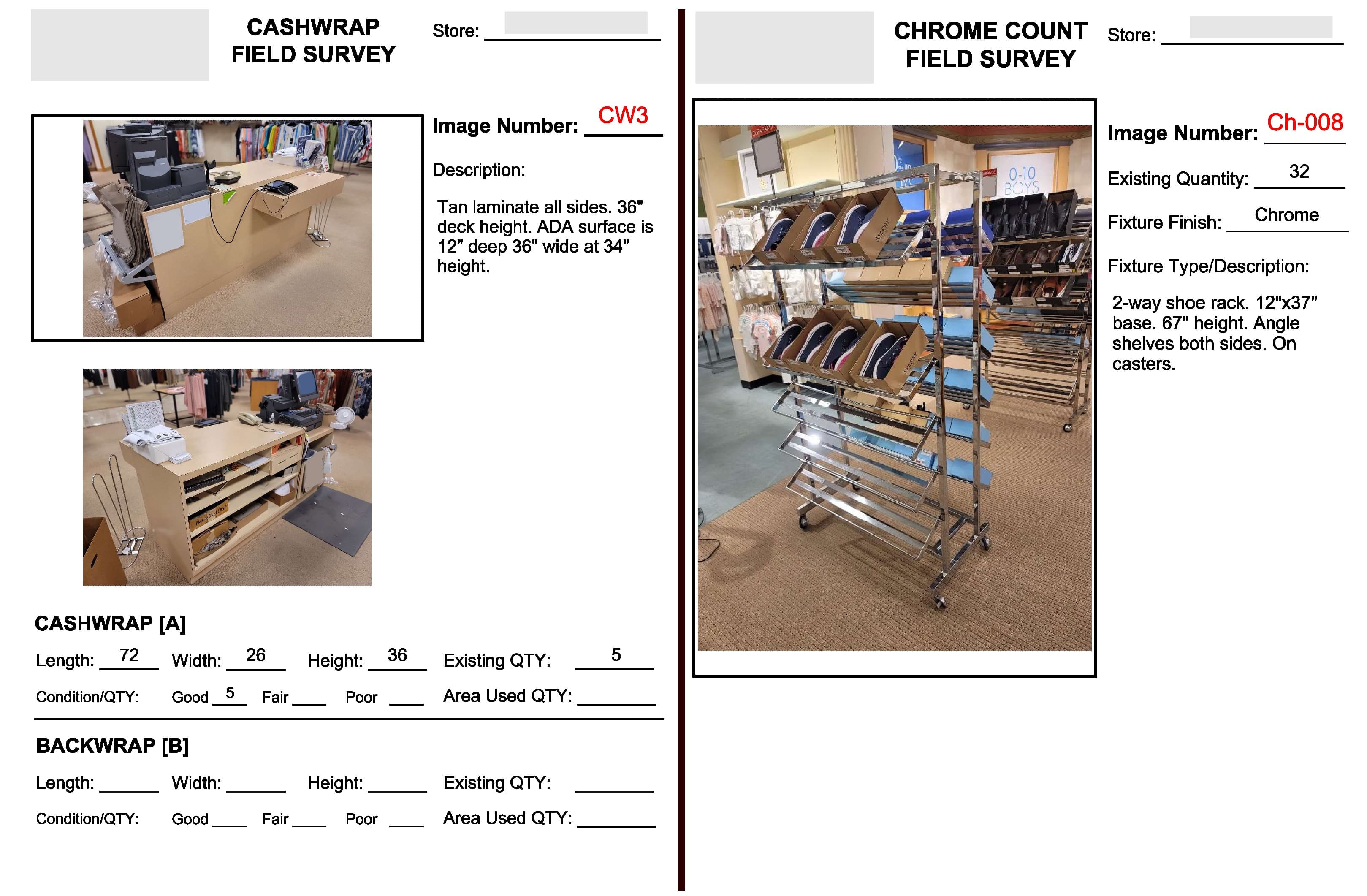 Fixture survey drawing